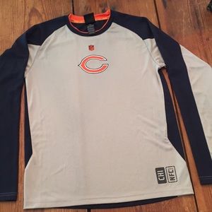 NFL Chicago Bears Gray & Navy Long Sleeve Tee with Orange Accent